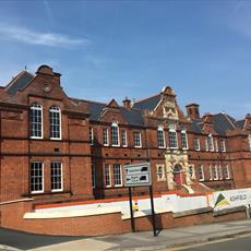 Large red brick building